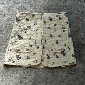 Zara Cream Floral Quilted Skirt